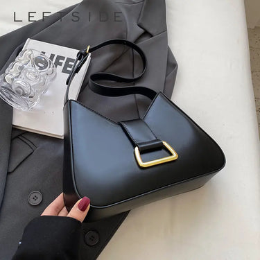 Leather Underarm Ladies Solid Color Bag